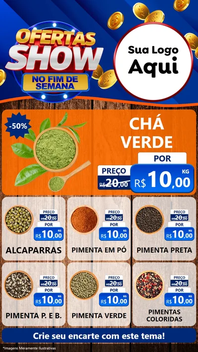 Modelo de Rede Social para Stories com o tema Ofertas Show No Fim De Semana para Produtos Naturais