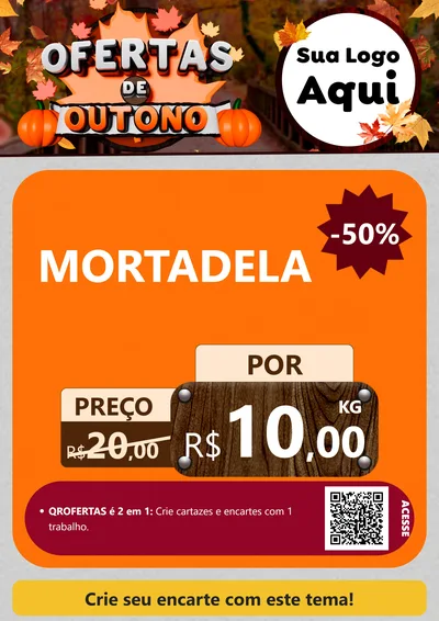Modelo de Cartaz para Cartaz A4 Vertical com o tema Ofertas de Outono para Frios e Laticínios