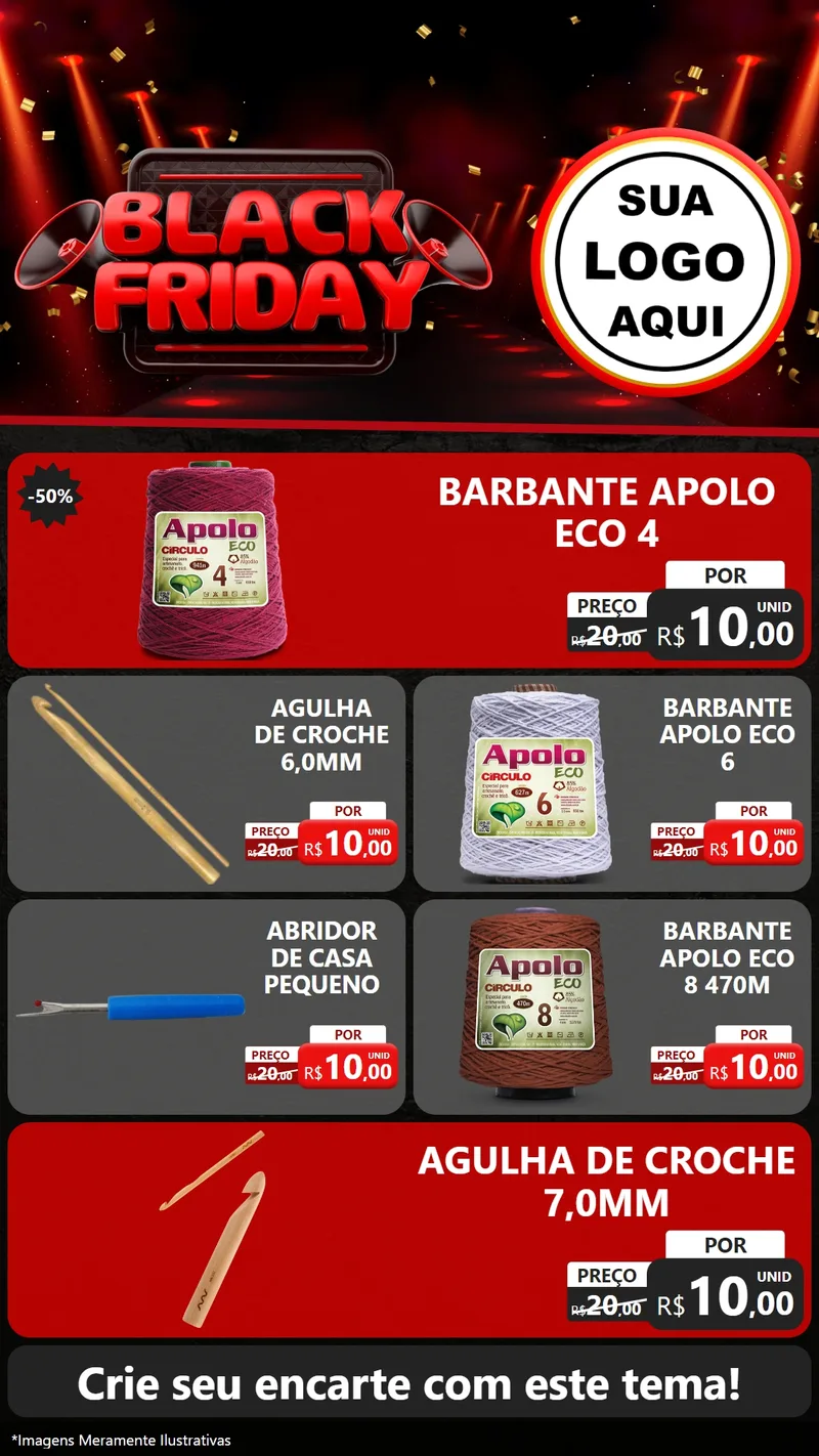 Modelo de TV para TV Vertical com o tema Black Friday para Armarinho e Aviamentos