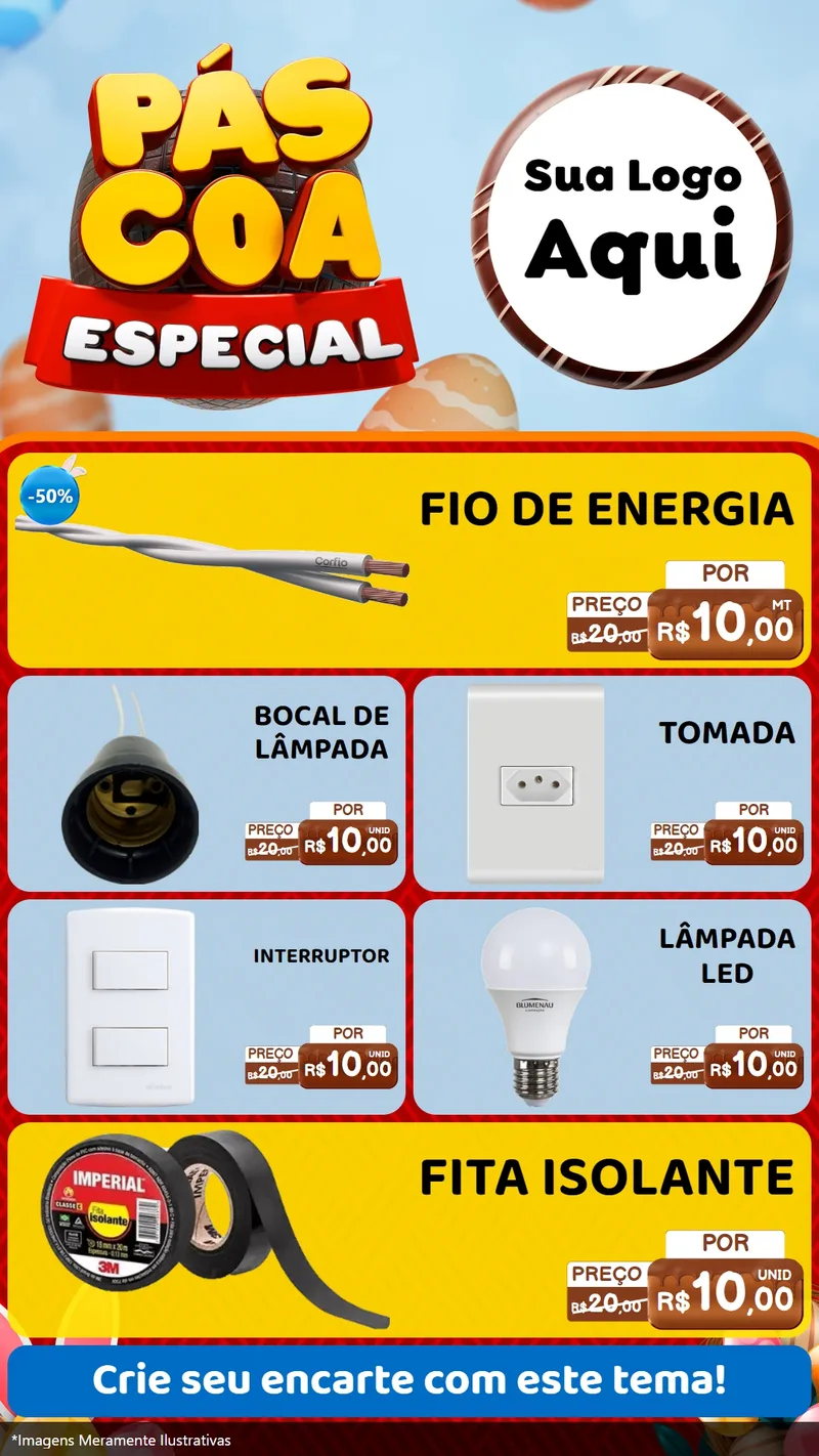 Modelo de TV para TV Vertical com o tema Páscoa Especial para Materiais Elétricos