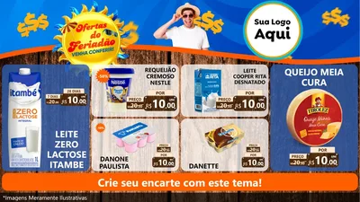 Modelo de TV para TV Horizontal com o tema Ofertas do Feriadão para Frios e Laticínios