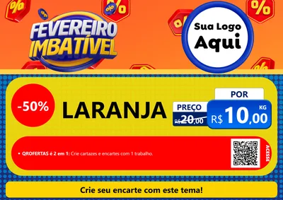Modelo de Cartaz para Cartaz A4 Horizontal com o tema Fevereiro Imbatível para Hortifrúti