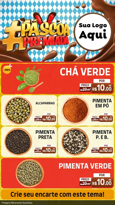 Modelo de TV para TV Vertical com o tema Páscoa Premiada para Produtos Naturais