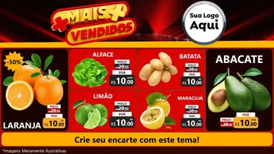 Modelo de TV para TV Horizontal com o tema Mais Vendidos para Hortifrúti