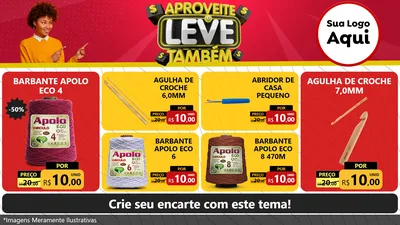 Modelo de TV para TV Horizontal com o tema Aproveite e Leve Também para Armarinho e Aviamentos