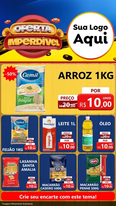 Modelo de Rede Social para Stories com o tema Oferta Imperdível - Óleo para Supermercado