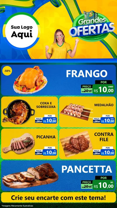 Modelo de TV para TV Vertical com o tema Grandes Ofertas para Assados