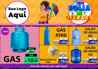 Modelo de Encarte para Encarte A4 Horizontal com o tema Folia de Ofertas para Água e gás