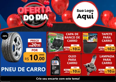 Modelo de Encarte para Encarte A4 Horizontal com o tema Oferta do Dia para Auto peças