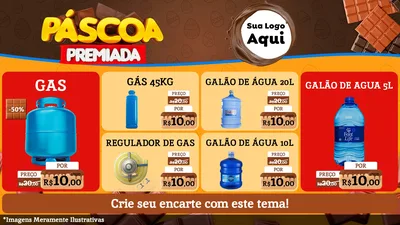 Modelo de TV para TV Horizontal com o tema Páscoa Premiada para Água e gás