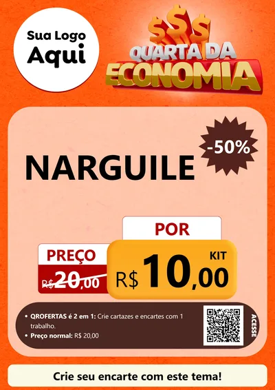 Modelo de Cartaz para Cartaz A4 Vertical com o tema Quarta da Economia para Tabacaria