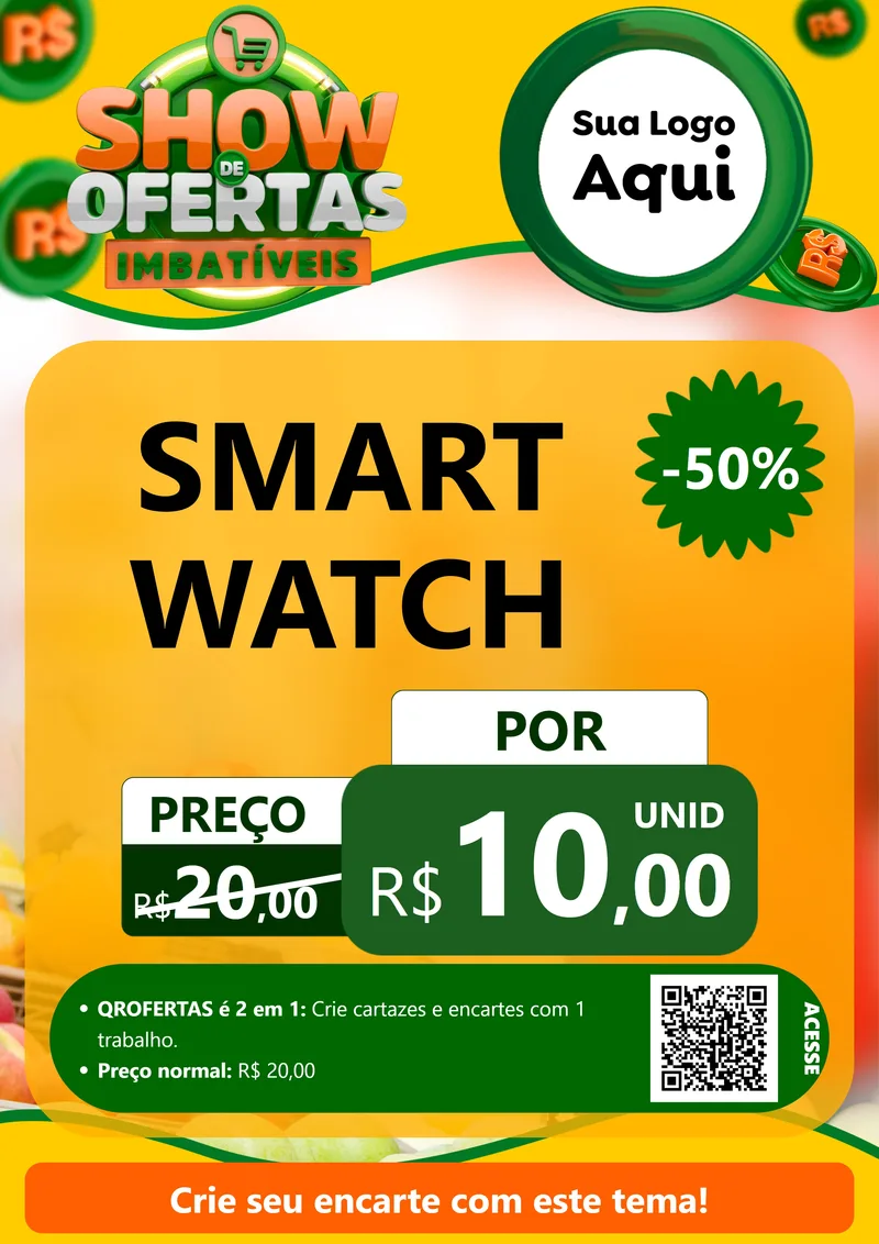 Modelo de Cartaz para Cartaz A4 Vertical com o tema Show de Ofertas Imbatíveis para Informática