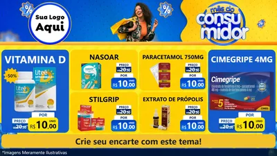 Modelo de TV para TV Horizontal com o tema Mês do Consumidor para Farmácia