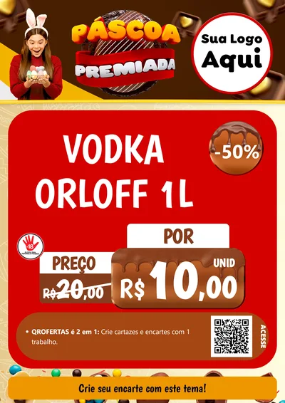 Modelo de Cartaz para Cartaz A4 Vertical com o tema Páscoa Premiada para Distribuidora de bebidas