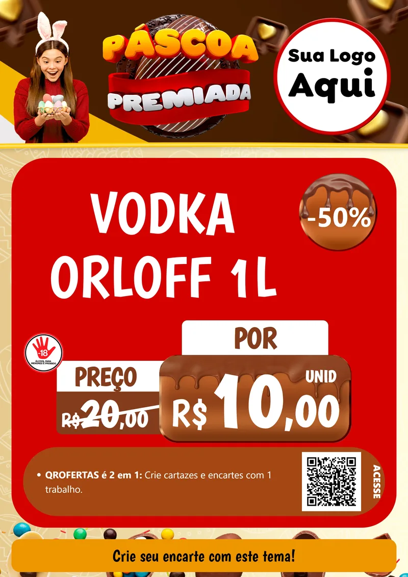 Modelo de Cartaz para Cartaz A4 Vertical com o tema Páscoa Premiada para Distribuidora de bebidas