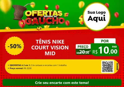 Modelo de Cartaz para Cartaz A4 Horizontal com o tema Ofertas Semana Do Gaúcho para Calçados