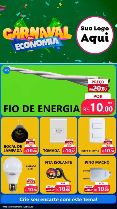 Modelo de Rede Social para Stories com o tema Carnaval da Economia para Materiais Elétricos