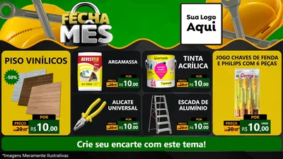 Modelo de TV para TV Horizontal com o tema Fecha Mês para Material para Construção