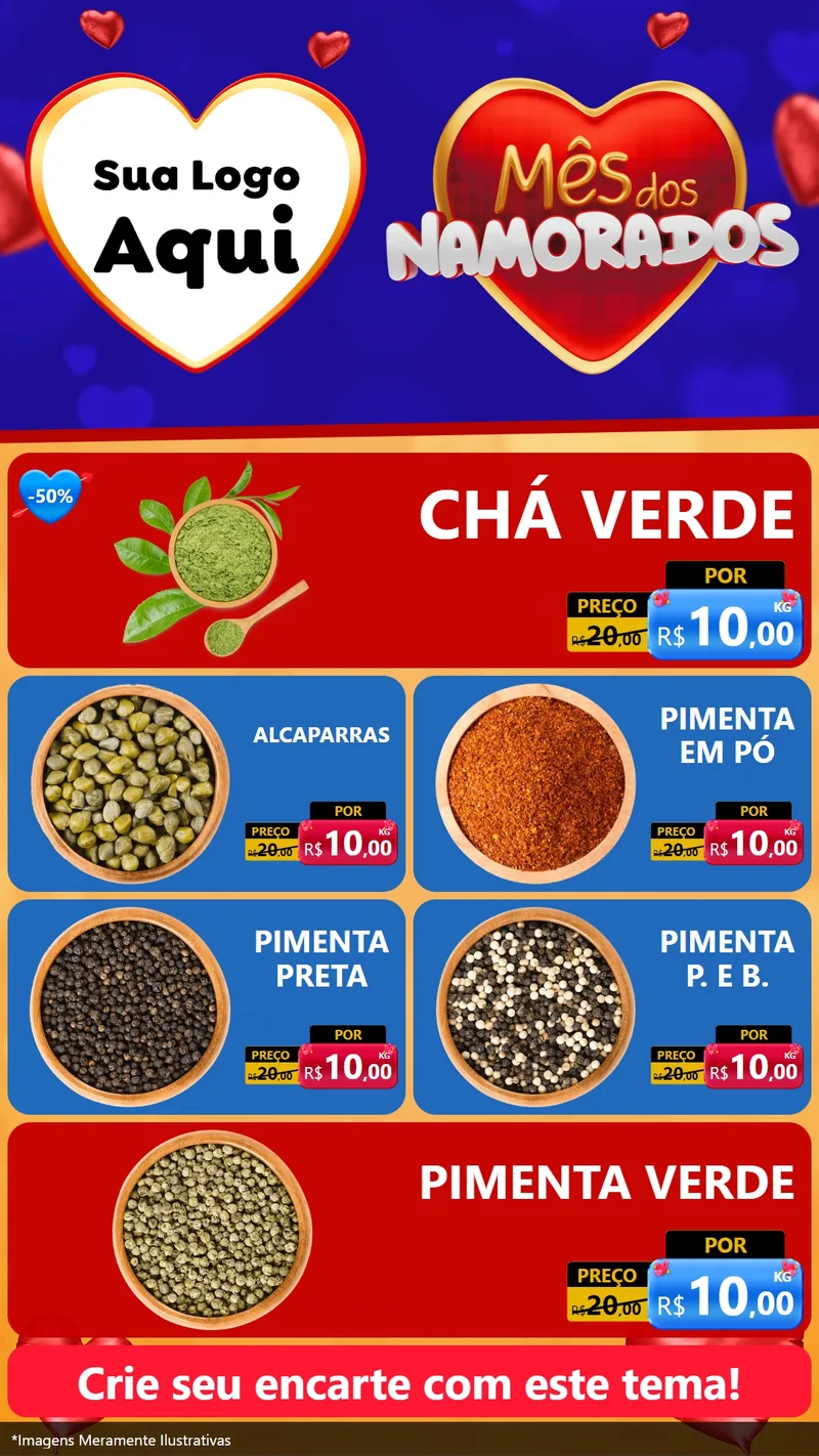 Modelo de TV para TV Vertical com o tema Mês dos Namorados para Produtos Naturais