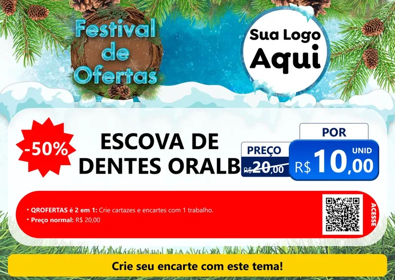Modelo de Cartaz para Cartaz A4 Horizontal com o tema Festival de Ofertas - Inverno para Higiene Pessoal