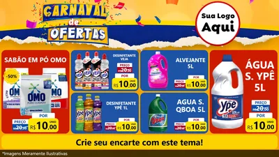 Modelo de TV para TV Horizontal com o tema Carnaval de Ofertas para Produtos de Limpeza