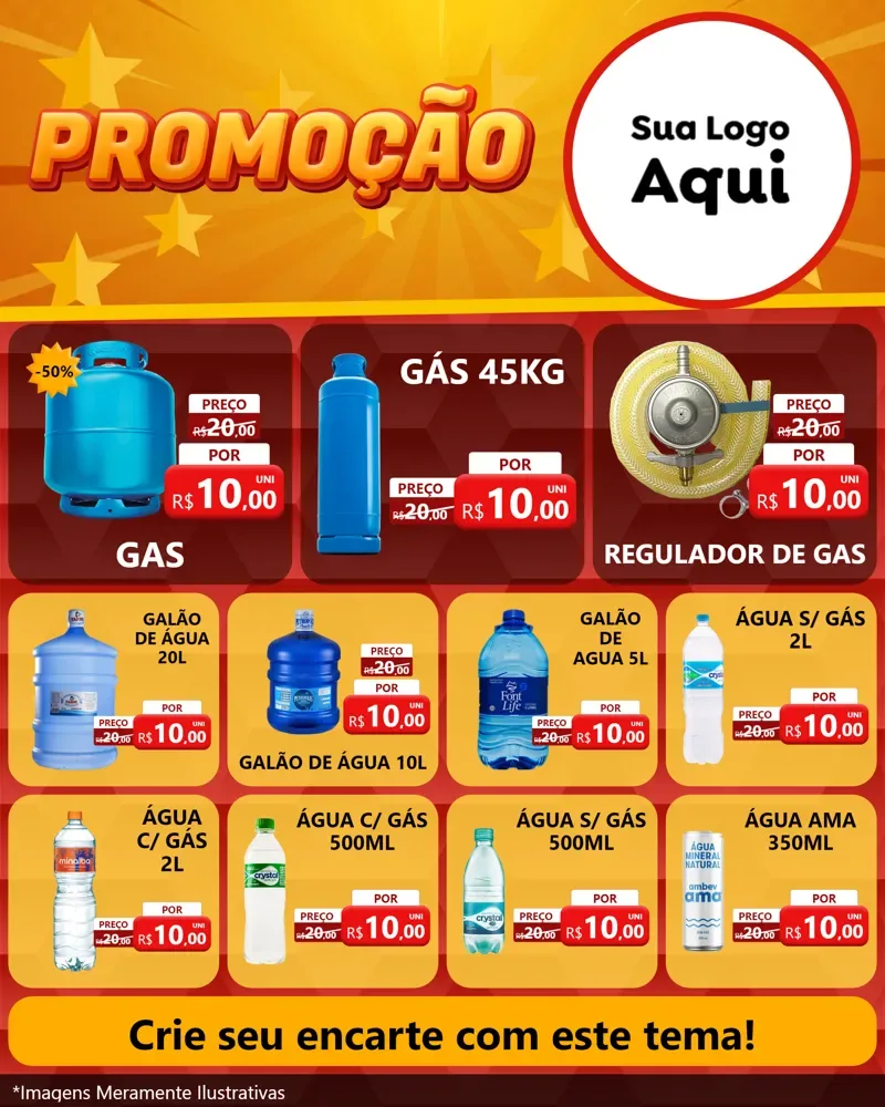 Modelo de Rede Social para Feed Instagram com o tema Promoção para Água e gás