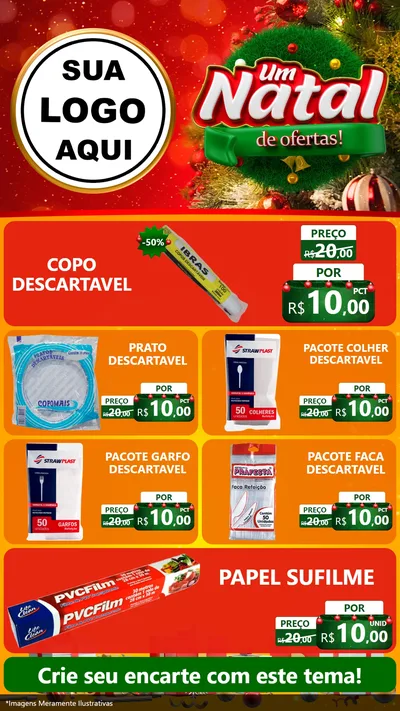 Modelo de TV para TV Vertical com o tema Um Natal de Ofertas para Embalagens