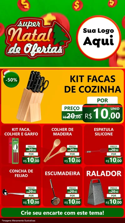 Modelo de Rede Social para Stories com o tema Super Natal de Ofertas para Utilidades Domésticas