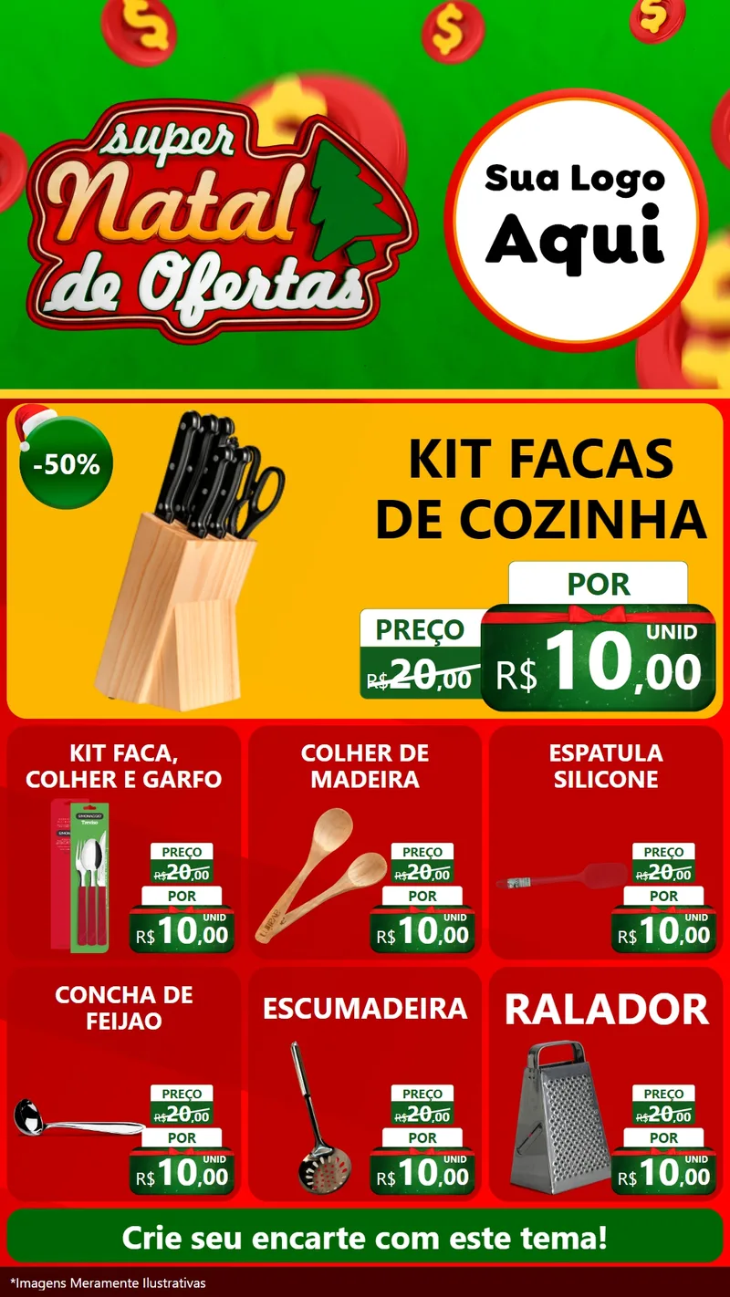 Modelo de Rede Social para Stories com o tema Super Natal de Ofertas para Utilidades Domésticas