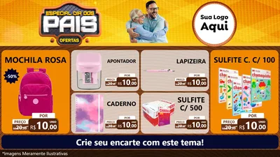 Modelo de TV para TV Horizontal com o tema Especial Dia dos Pais para Papelaria