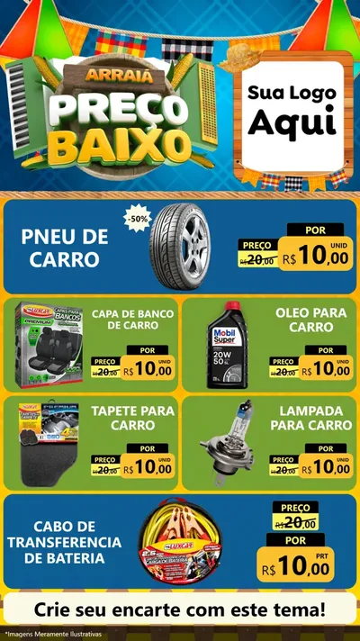 Modelo de TV para TV Vertical com o tema Arraiá de Preço Baixo - Junina para Auto peças