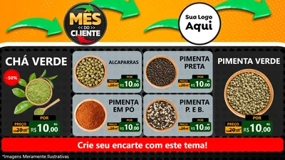 Modelo de TV para TV Horizontal com o tema Mês do Cliente para Produtos Naturais