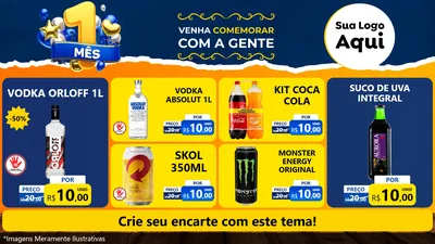 Modelo de TV para TV Horizontal com o tema Um Mês de Aniversário para Distribuidora de bebidas