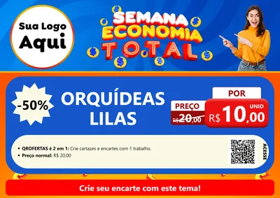 Modelo de Cartaz para Cartaz A4 Horizontal com o tema Semana Economia Total para Floricultura e jardim