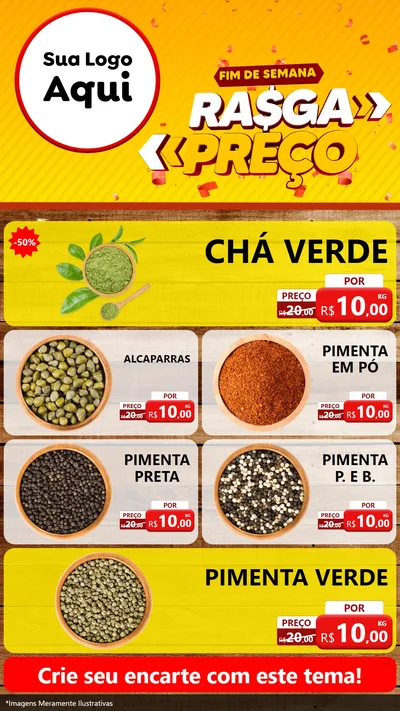 Modelo de TV para TV Vertical com o tema Fim de Semana Rasga Preços para Produtos Naturais