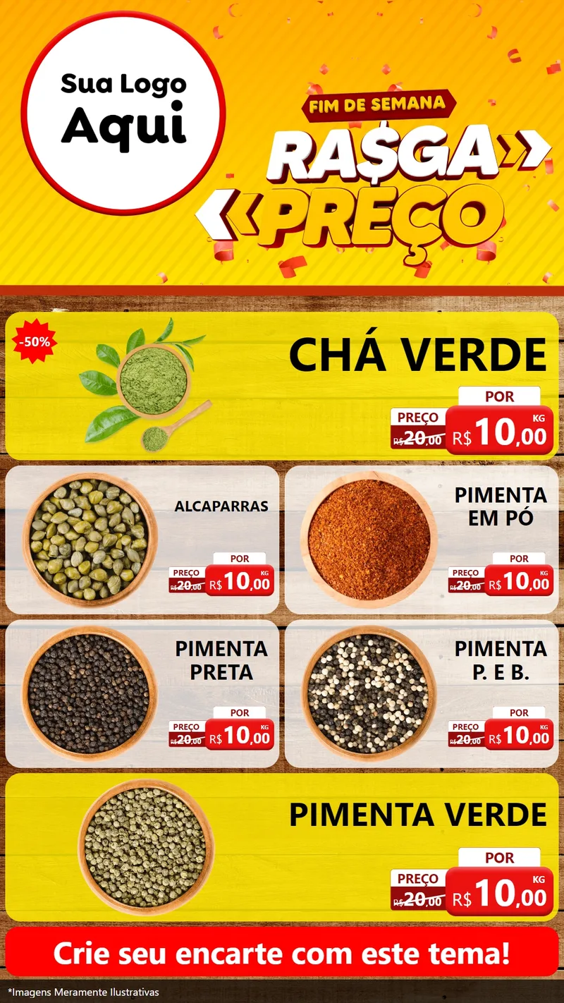 Modelo de TV para TV Vertical com o tema Fim de Semana Rasga Preços para Produtos Naturais