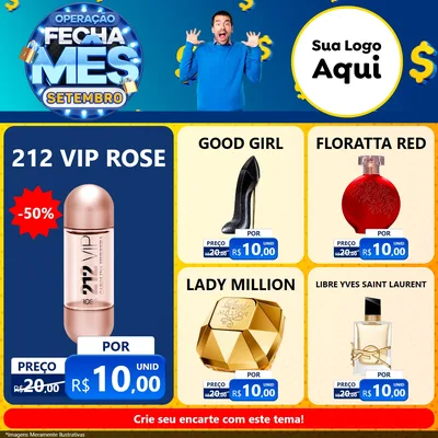 Modelo de Rede Social para Feed Facebook com o tema Operação Fecha Mês Setembro para Perfumes