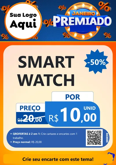 Modelo de Cartaz para Cartaz A4 Vertical com o tema Janeiro Premiado para Informática