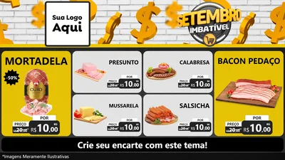 Modelo de TV para TV Horizontal com o tema Setembro Imbatível para Frios e Laticínios