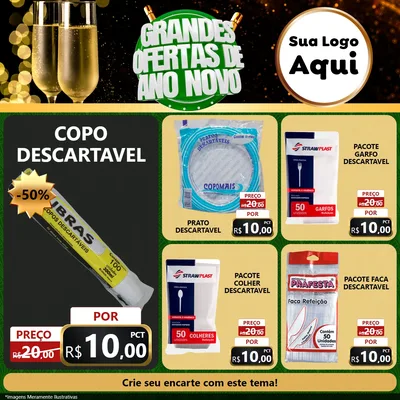 Modelo de Rede Social para Feed Facebook com o tema Grandes Ofertas de Ano Novo para Embalagens