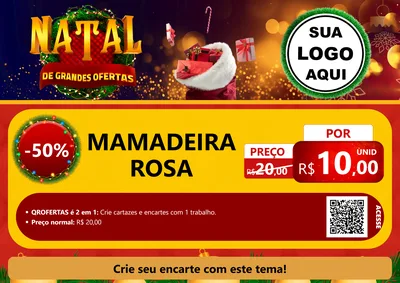 Modelo de Cartaz para Cartaz A4 Horizontal com o tema Natal de Grandes Ofertas para Bebês