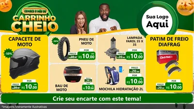 Modelo de TV para TV Horizontal com o tema Carrinho Cheio para Moto peças
