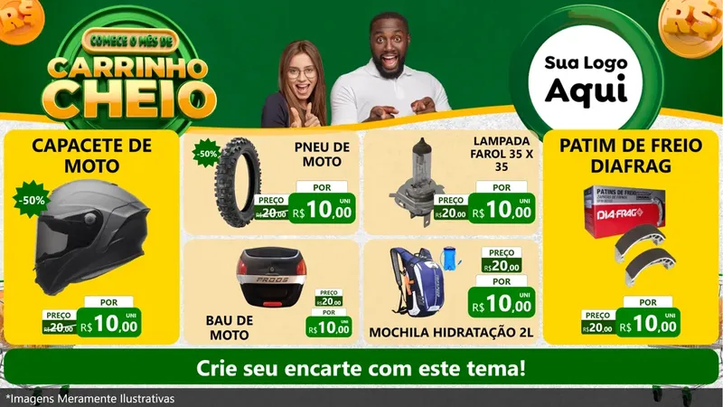 Modelo de TV para TV Horizontal com o tema Carrinho Cheio para Moto peças