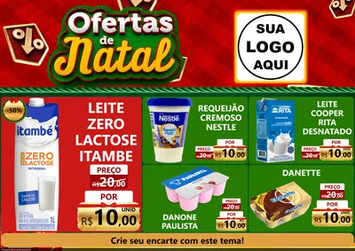 Modelo de Encarte para Encarte A4 Horizontal com o tema Ofertas de Natal para Frios e Laticínios