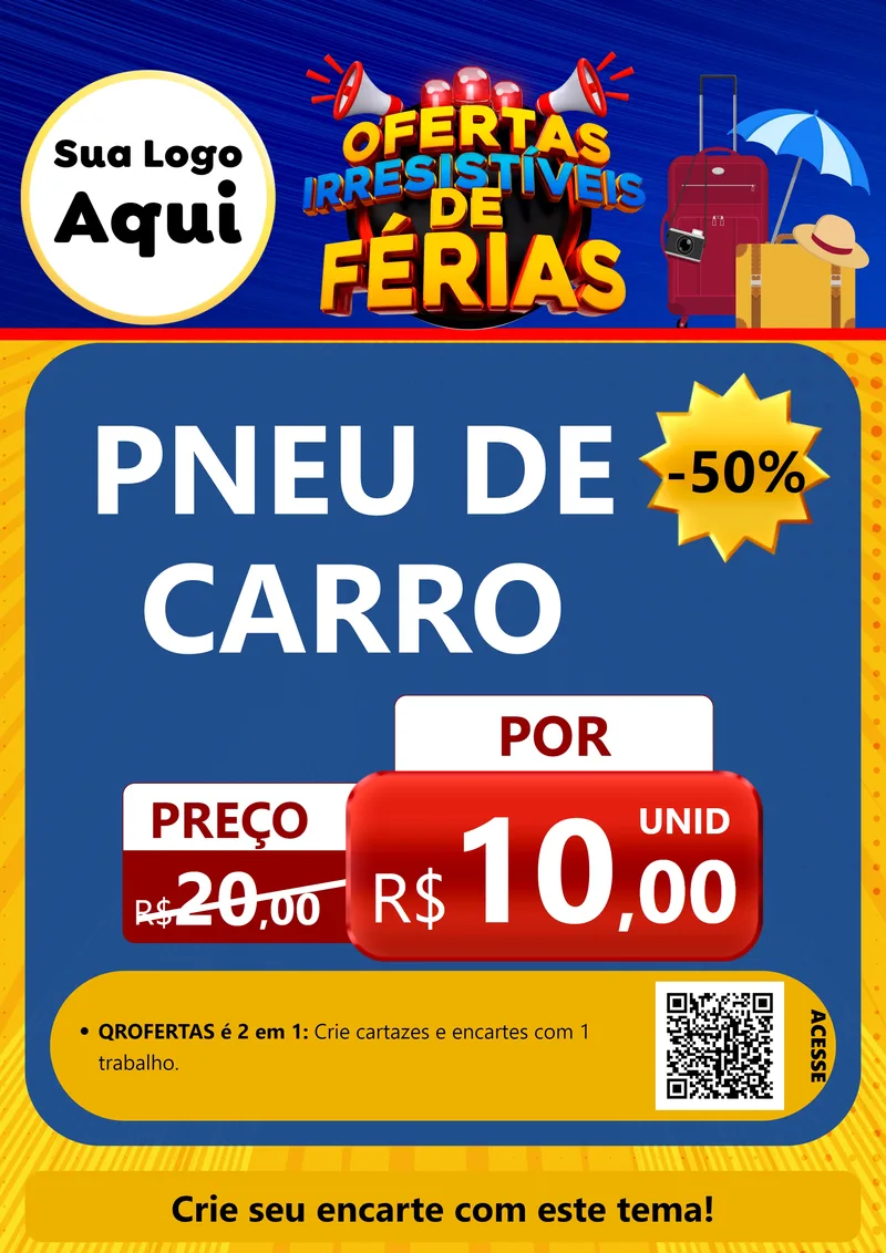 Modelo de Cartaz para Cartaz A4 Vertical com o tema Ofertas Irresistíveis de Férias para Auto peças
