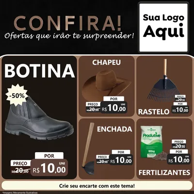 Modelo de Rede Social para Feed Facebook com o tema Confira! Ofertas que irão te surpreender! para Agropecuária
