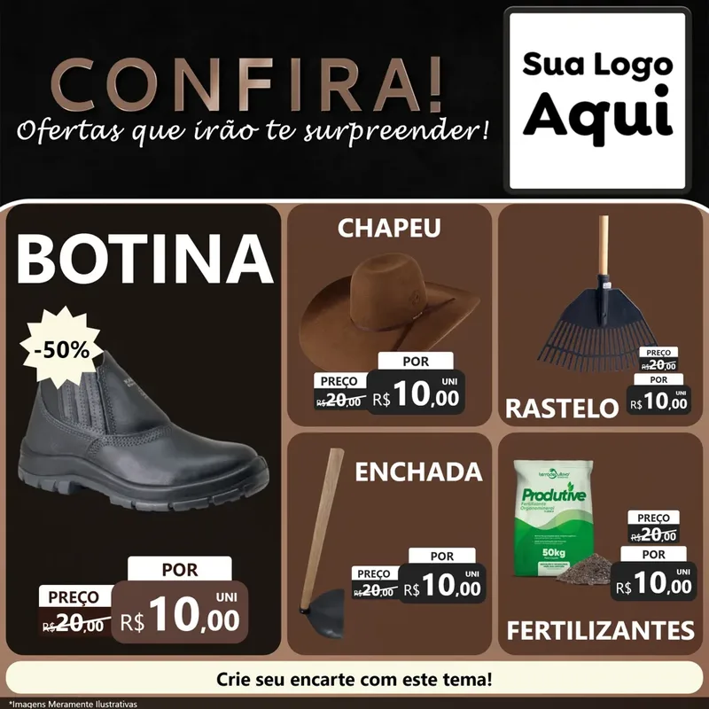 Modelo de Rede Social para Feed Facebook com o tema Confira! Ofertas que irão te surpreender! para Agropecuária