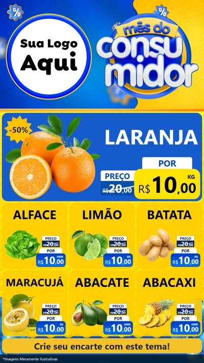 Modelo de Rede Social para Stories com o tema Mês do Consumidor para Hortifrúti