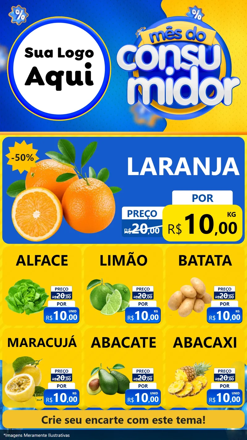 Modelo de Rede Social para Stories com o tema Mês do Consumidor para Hortifrúti