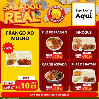 Modelo de Rede Social para Feed Facebook com o tema Sabadou do Real para Restaurante